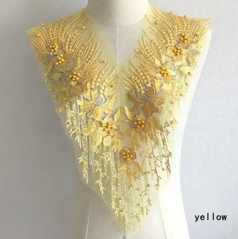 Sequin Pearl Appliques Sew On, Patches Lace Fabric Neckline Collar, Mesh Embroidery For Wedding, Gown DIY 42 Hec6290dd70da483689cc7b222fdf53cd7