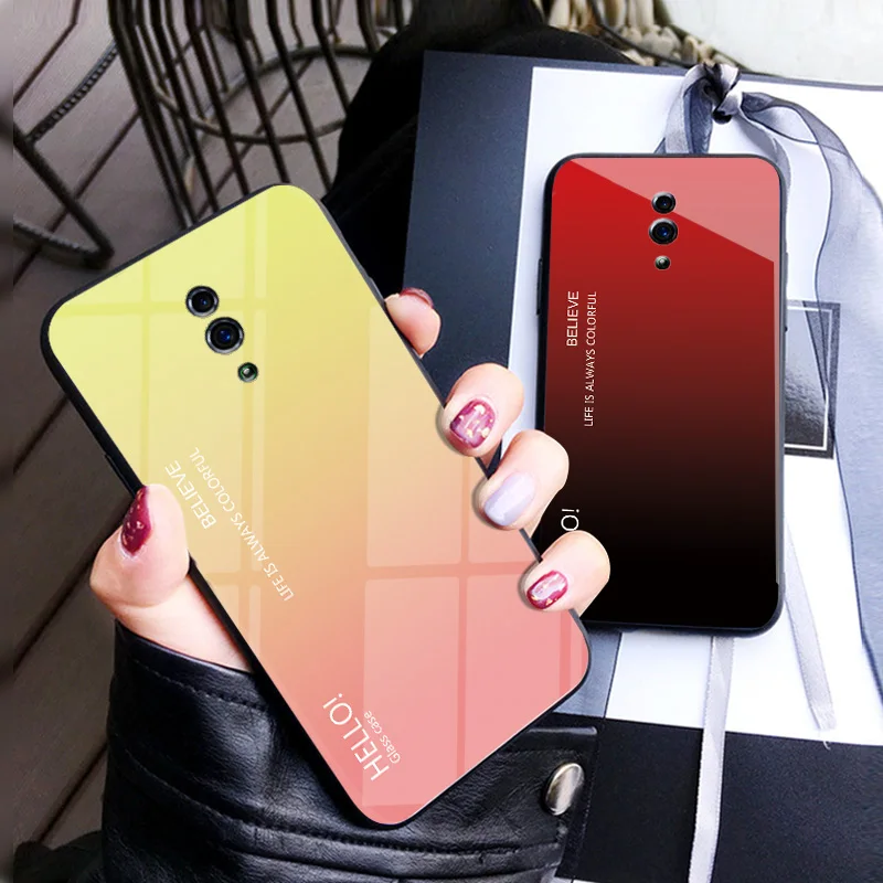 Чехол OPPO Reno градиентный чехол из закаленного стекла для CPH1917 цвет глянцевое