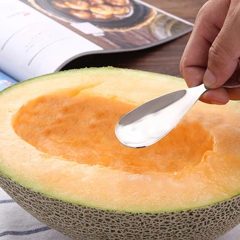 

2Pcs Whale Shaped Stainless Steel Grapefruit Fruit Dessert Ice Cream Spoons Pitaya Kiwi Metal Scoop Kitchen Tools