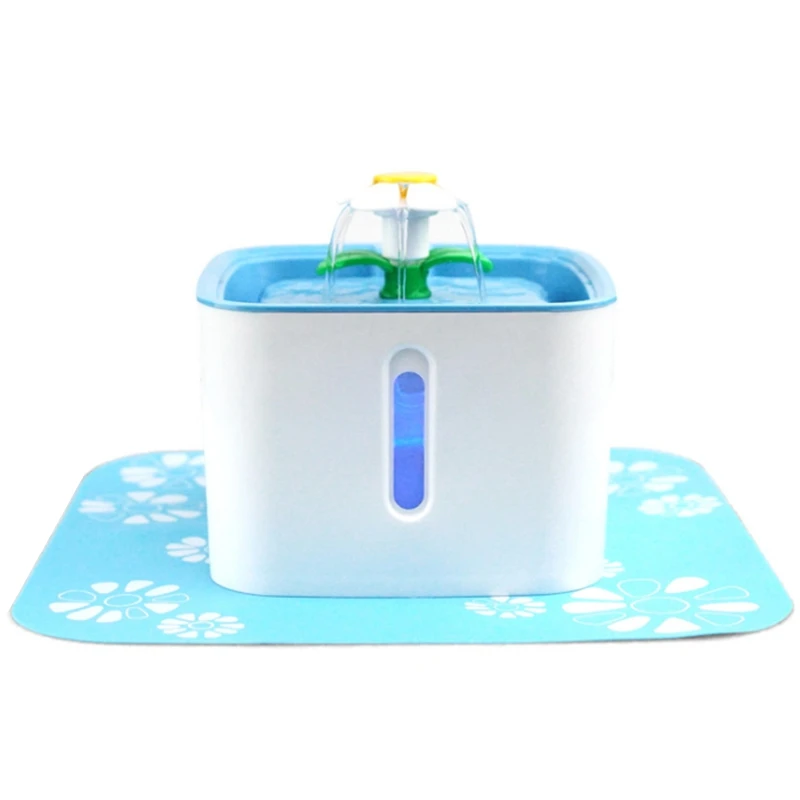 

Pet Cat Water Fountain Drinking Bowl, Flower Sytle LED 54 Oz/1.6L Automatic Pet Fountain Dog Water Dispenser with 1 Silicone Mat