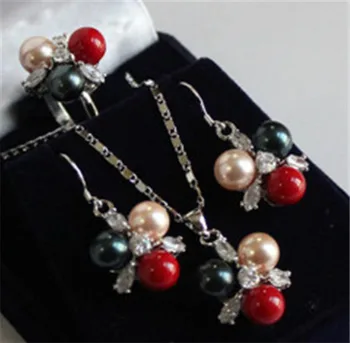 

Wholesale price +Fashion Women Shell Pearl Pendant Necklace Earrings Jewelry Set Hot