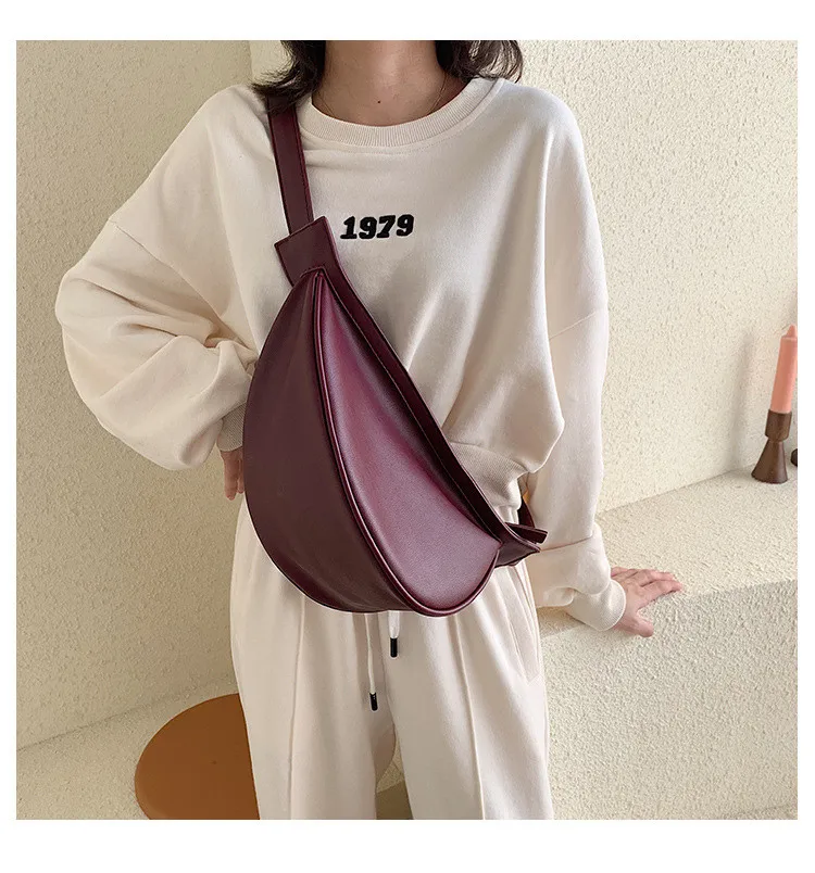 NIGEDU женские сумки-мессенджеры из искусственной кожи chestbag с узором на молнии, сумки через плечо, женская сумка на ремне, черный, белый цвет, поясная сумка, все совпадают - Цвет: Бургундия