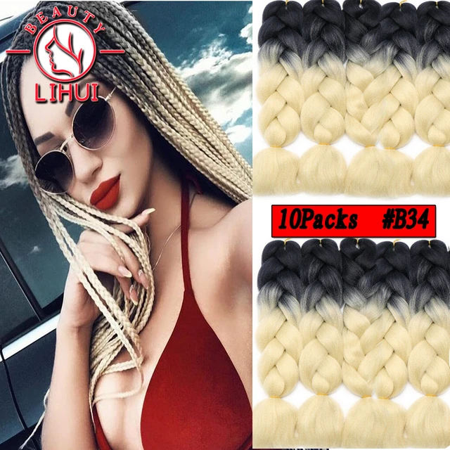 Lihui 24 Synthetic Braiding Hair Ombre Braiding Hair Packs Jumbo Braid Hair  For Women Wholesale Diy Hairstyle Blue Grey - Synthetic Braiding Hair(for  Black) - AliExpress