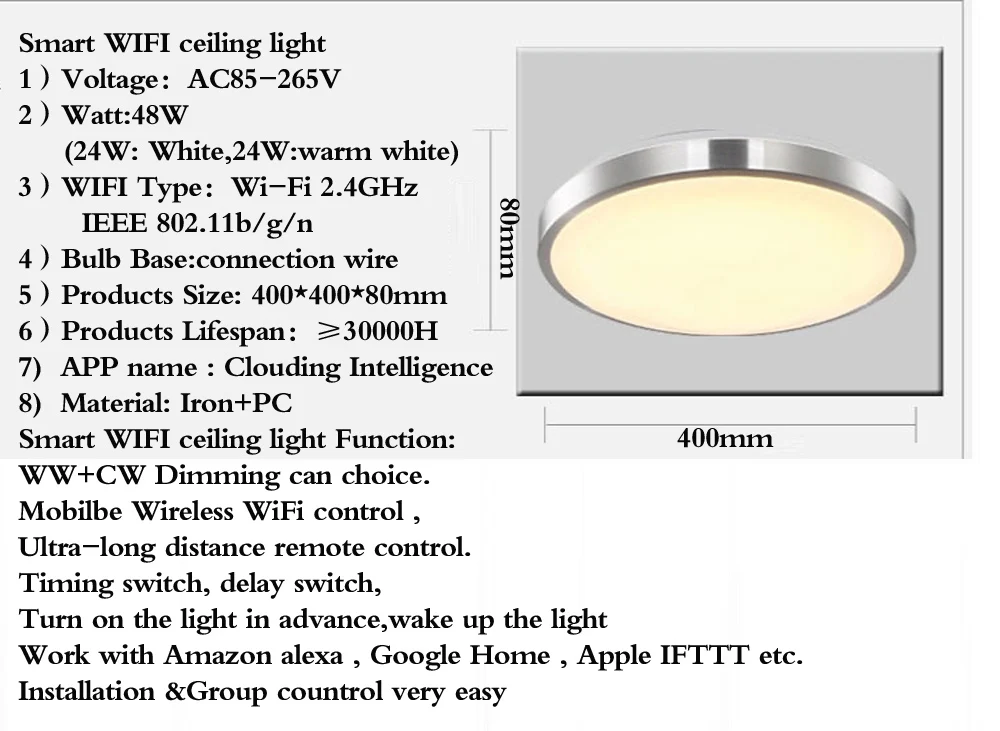 Умный светодиодный потолочный светильник s WW+ CW с регулируемой яркостью приложение дистанционное управление современный wifi потолочный светильник+ светильник s спальня лампы умный wifi потолочный светильник
