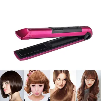 

Portable Cordless Hair Curler Flat Iron Plate USB Rechargeable Hair Straightening Curling Styling Tools For Traveling
