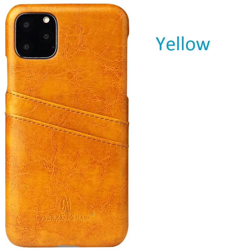 Масло воск кожаный чехол-накладка на заднюю крышку для iPhone 11 Pro Max - Цвет: Yellow