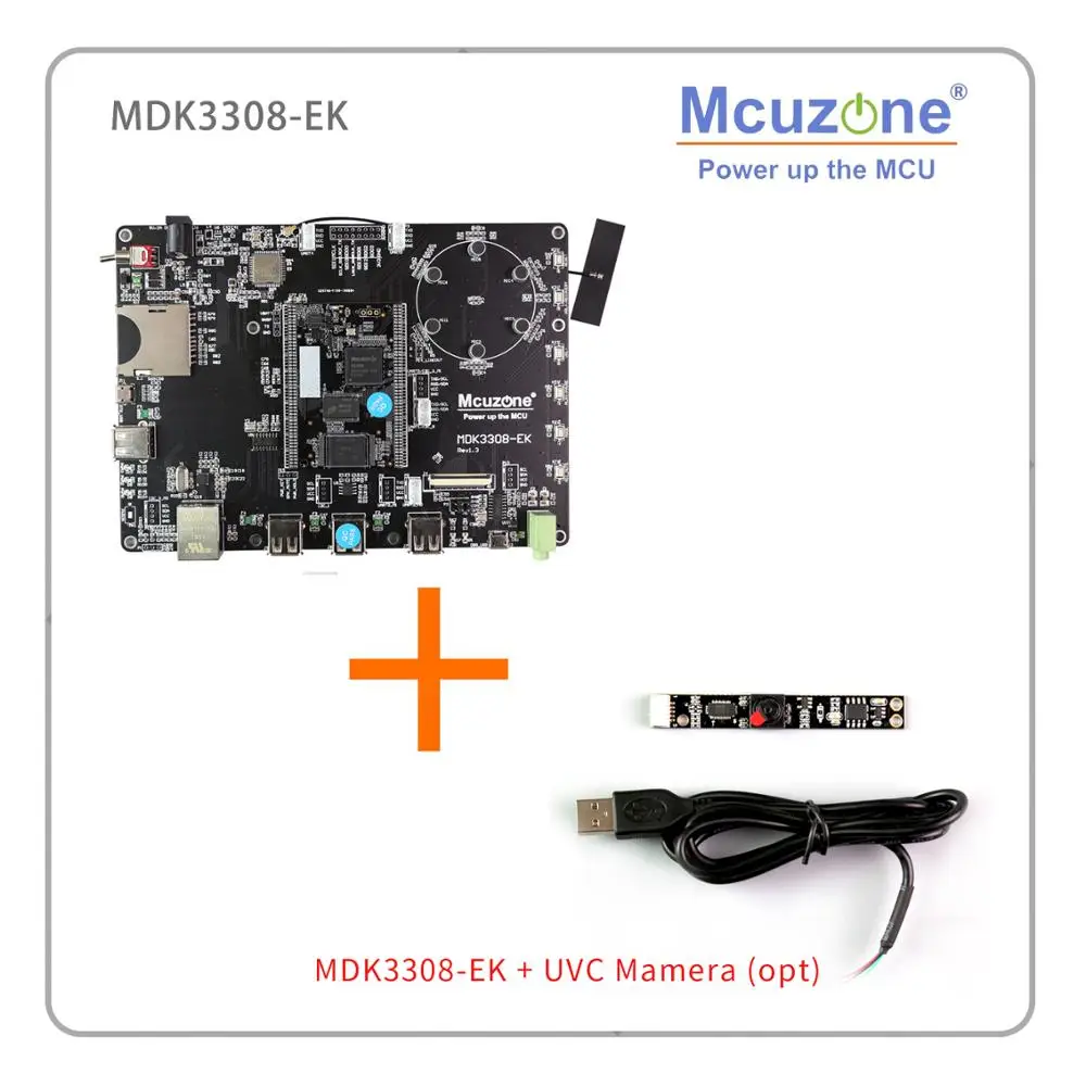 Rockchip RK3308 MDK3308-EK, четырехъядерный Cortex-A35 до 1,3 ГГц, 512 Мб DDR3/3L 8 ГБ eMMC, AI VA 7LCD EC20 4G wifi UVC камера - Комплект: 3308-EK and UVC