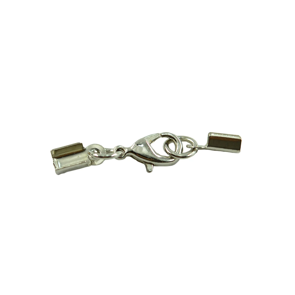 24pcs Lobster Clasp Clip Fold Over Cord End Crimp Caps For Jewelry Making | Украшения и аксессуары