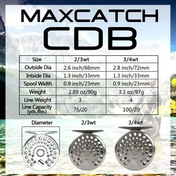 

MAXCATCH Classic Fly Fishing Reel 2/3 3/4WT Clicker And Pawl Drag Trout Fly Fishing Durable Metal Reel