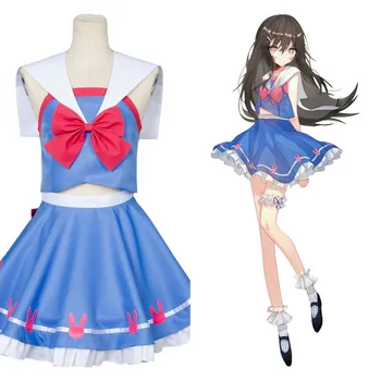 

OW D.VA Hana Song Sailor Suit Uniform Cosplay Costume Outfit Dress Gown Full Set Costum