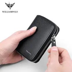 WILLIAMPOLO Мода 2019 г. 100% кожа маленький кошелек на застежке Portefeuille Homme мини кошелек PL171320