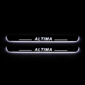 

For Nissan Altima 2015 2016 2017 2018 Acrylic Moving LED Welcome Pedal Car Scuff Plate Pedal Door Sill Pathway Light