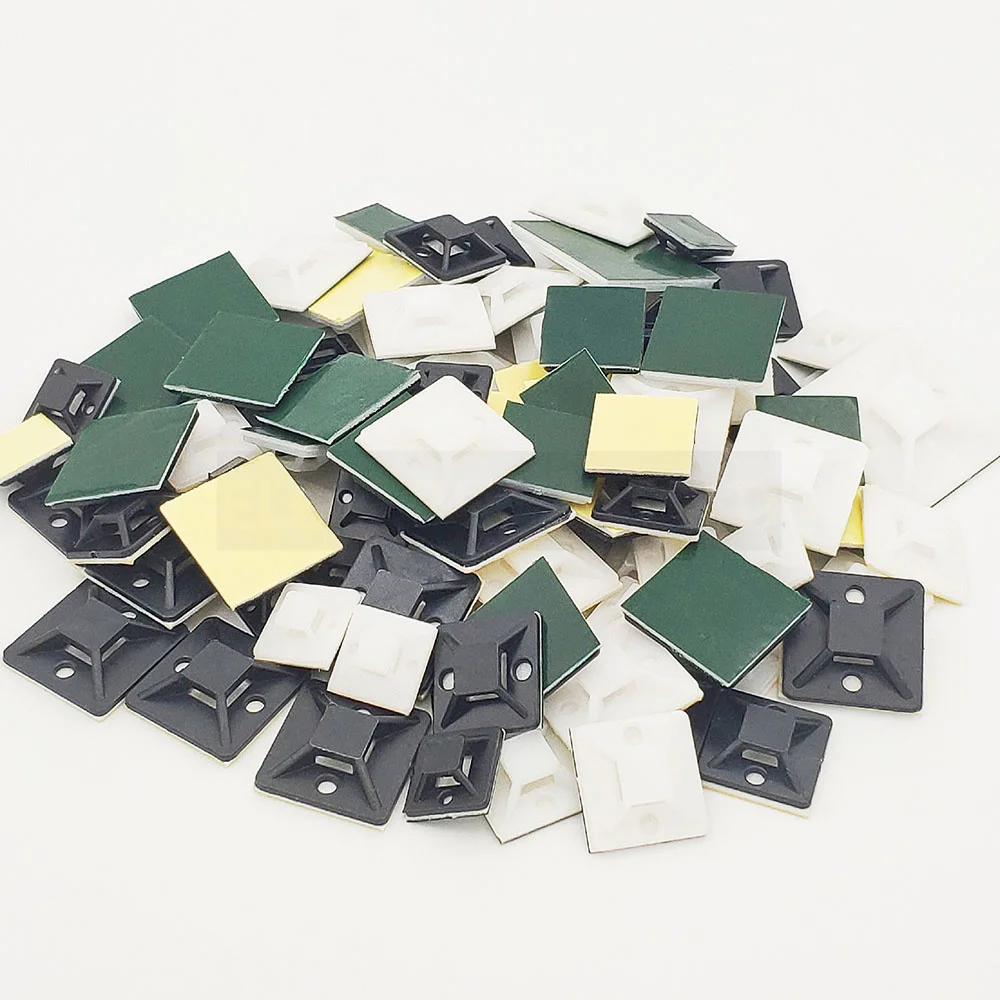 Cable tie mount Black White Zip Tie car Cable Wire Removable Wall Holder Mount Clip green glue Self Adhesive cable tie base 30pcs self locking nylon cable tie 8 200 black plastic cable tie 8 300 zipper type cable tie fixing ring cable wire tie 8 400