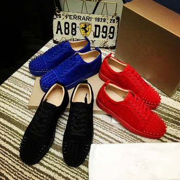 

Designer Sneakers Red Bottoms shoes Low Cut Suede spike Luxury Shoes For Men Women Shoes Party Wedding crystal Leather Trainers