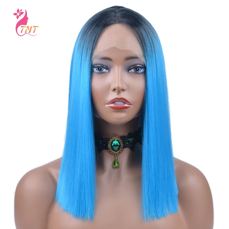 

13x4 Black Lace Front Wig Short Straight Bob Wig With Heat Resistant Glueless Synthetic Lace Front Wigs For Black Women