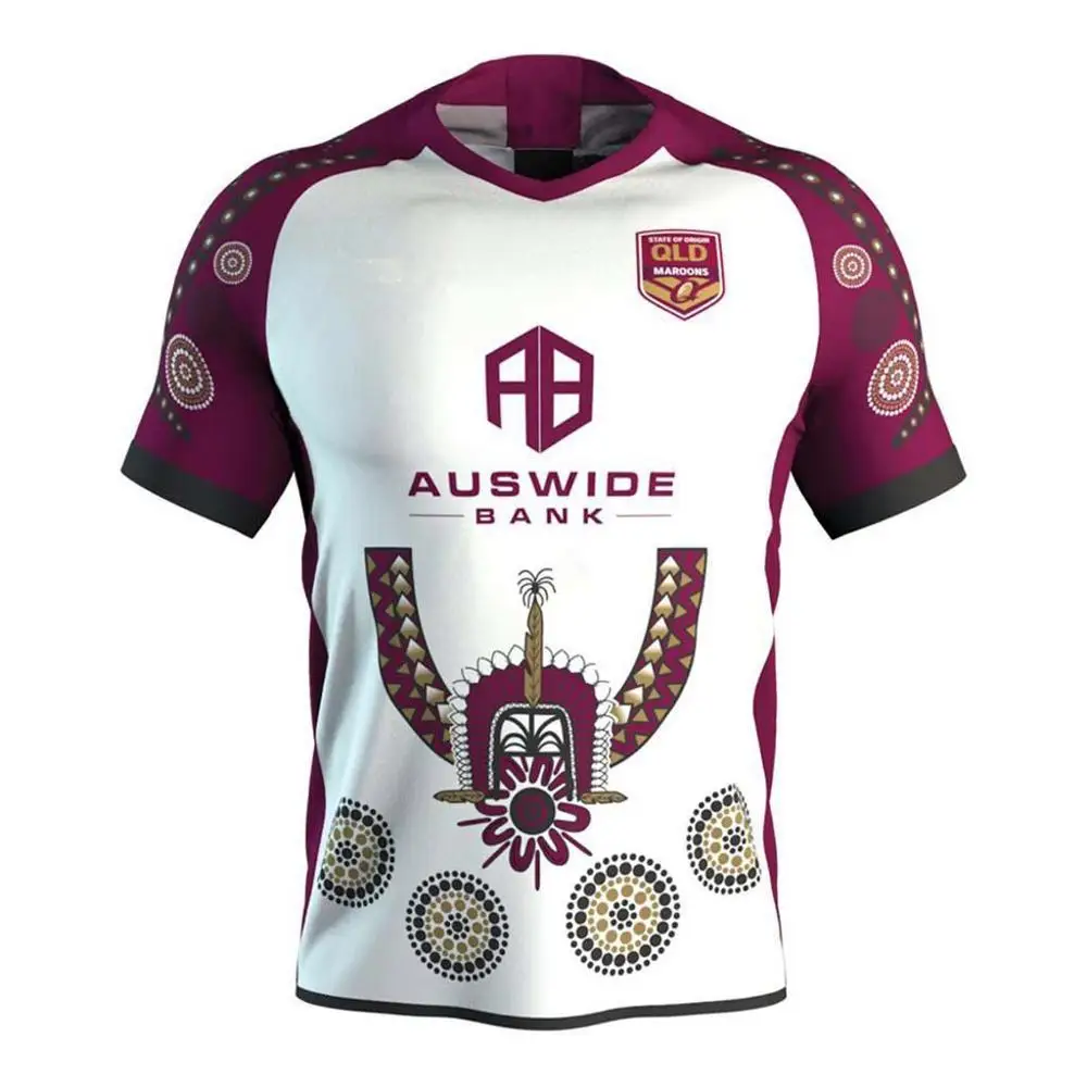 

2019 QUEENSLAND MAROONS RUGBY INDIGENOUS JERSEY size S-3XL Print custom name number Top quality free shipping