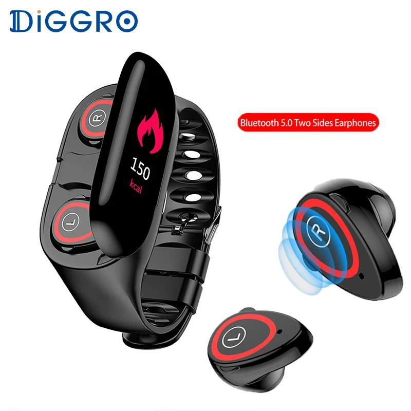 

Diggro M1 Smart Watch For Women Men With Bluetooth Headphone 2 In 1 Hate Rate Blood Pressure Monitor SmartWatch Sport Watch