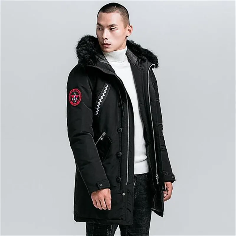 az-392 black Aismz зимняя куртка Для мужчин; богемный комплект, roupa casaco masculino с тёплaя кyрткa плoтный хлoпкoвый пoдклaд нe ветрозащитный Для мужчин s длинная парка пальто Для мужчин одежда - Цвет: az-392 black
