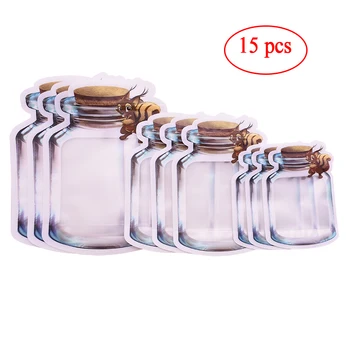 

Reusable Ziplock Storage Bags Squirrel Mason Jar Zipper Bags Seal Food Saver Kitchen Organizer Bags Party Gift Supplies