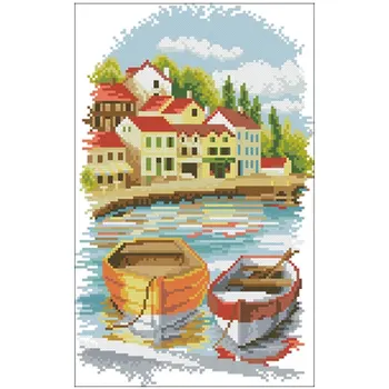 

Port terminal patterns Counted Cross Stitch 11CT 14CT 18CT DIY Chinese Cross Stitch Kits Embroidery Needlework Sets