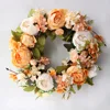 Peony simulated garland Rattan ring decoration Photography props Wedding wreath Flower home door Decoration ► Photo 3/6