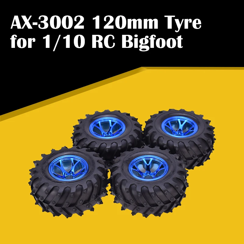 AUSTAR 4 шт. AX-3002 120 мм резиновые шины колеса пластиковые обода ступицы для 1/10 RC Bigfoot HSP