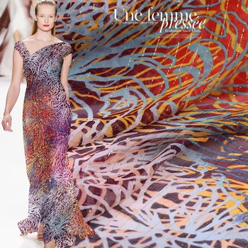 

Spring and Summer New Gold Silk shun yu Joe Cloth Thin Permeable Silk Clothing Scarf Fairy Skirt Fabric Offers Silk