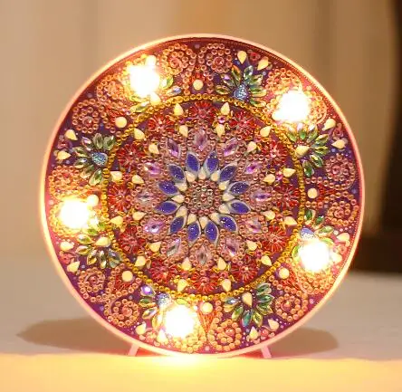16x16x4.3cm Светодиодный светильник для украшения рождественской елки, снеговика, мандалы, сделай сам, алмазная живопись, светильник для спальни, ночник, Домашний Настольный Декор, ночная лампа - Цвет: 16x16x4.3cm