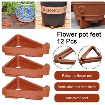 

Non Slip Flower Pot Feet Support Display Invisible Risers Indoor Outdoor Flower Pot Feet Toes Bonsai Stand Garden Flower Support