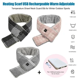 Winter Electric Warm Heating Scarf With Power Bank Cervical Collar Adjustable Neck Thermal Shawl Neck Guard Bib Hiking Scarf