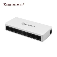 Kebidumei 8 Порты LAN Ethernet сетевой коммутатор gigabit 10/100 Мбит/с высокими эксплуатационными характеристиками для рабочего стола переключатели Ethernet со штепсельной вилкой европейского стандарта адаптер