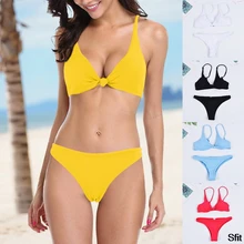 Sexy New Women Solid Bathing Suit Swimwear Summer Beach Wear Female Low Waist Two Piece Bikini Set Push-up Padded Bikini Set Sexy New Women Solid Bathing Suit Swimwear Summer Beach Wear Female Low Waist Two Piece Bikini Set Push-up Padded Bikini Set