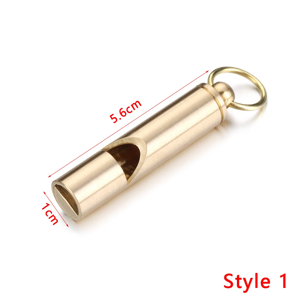 Portable Whistle Ruler Key Ring Brass Keychain Pendant Jewelry Accessories 