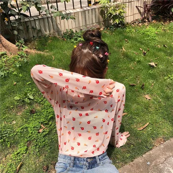 

Women Mesh Tops Sexy Harajuku Net See Through T Shirt Transparent Undershirt Base Top Korean Mujer Free Shipping