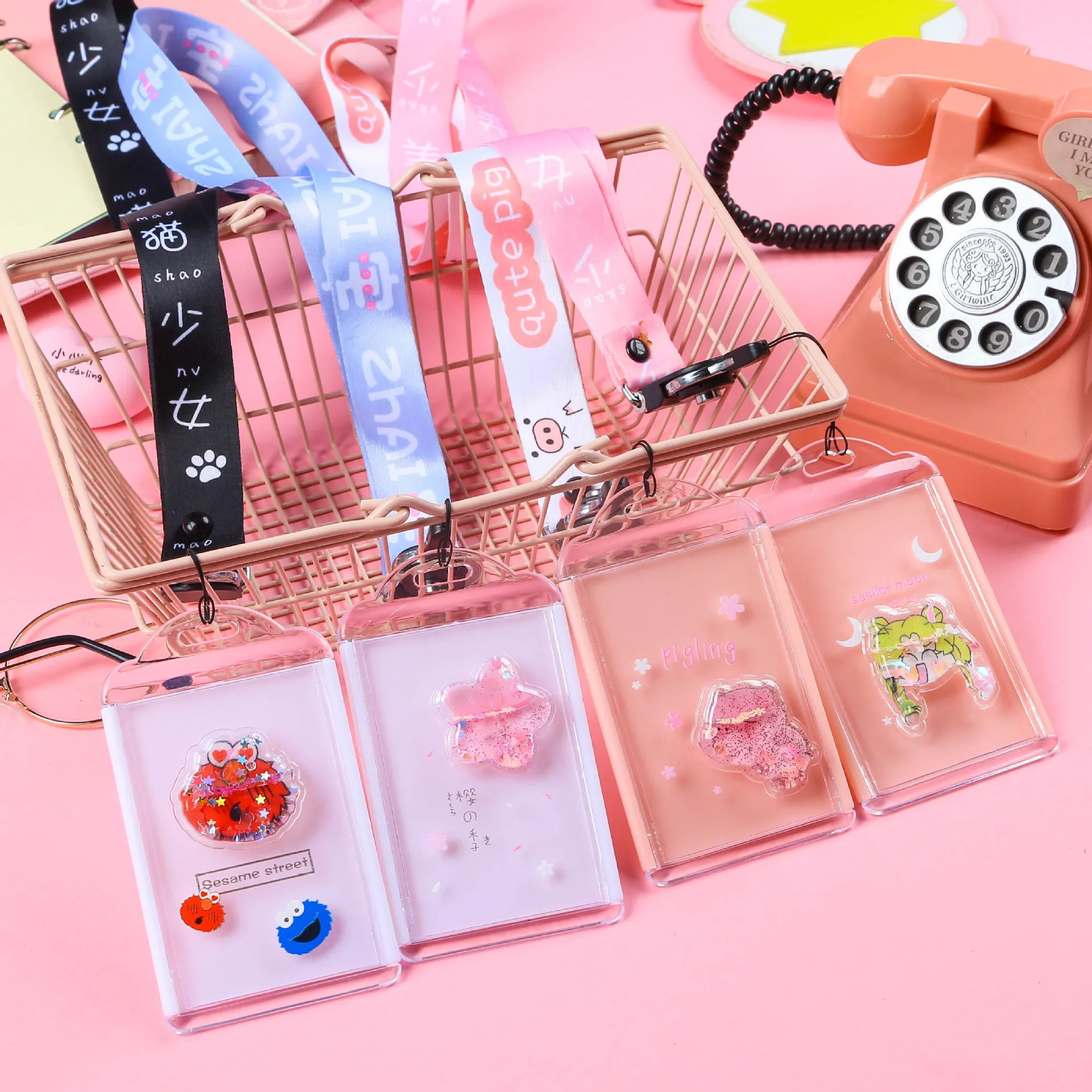 

Korean-style Creative Oil Color Card Holder Bus Card Students Certificate Card Sleeve Halter Long Rope Card Holder Gift