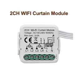 Smart WiFi Curtain and Blind Switch (2 Gang)