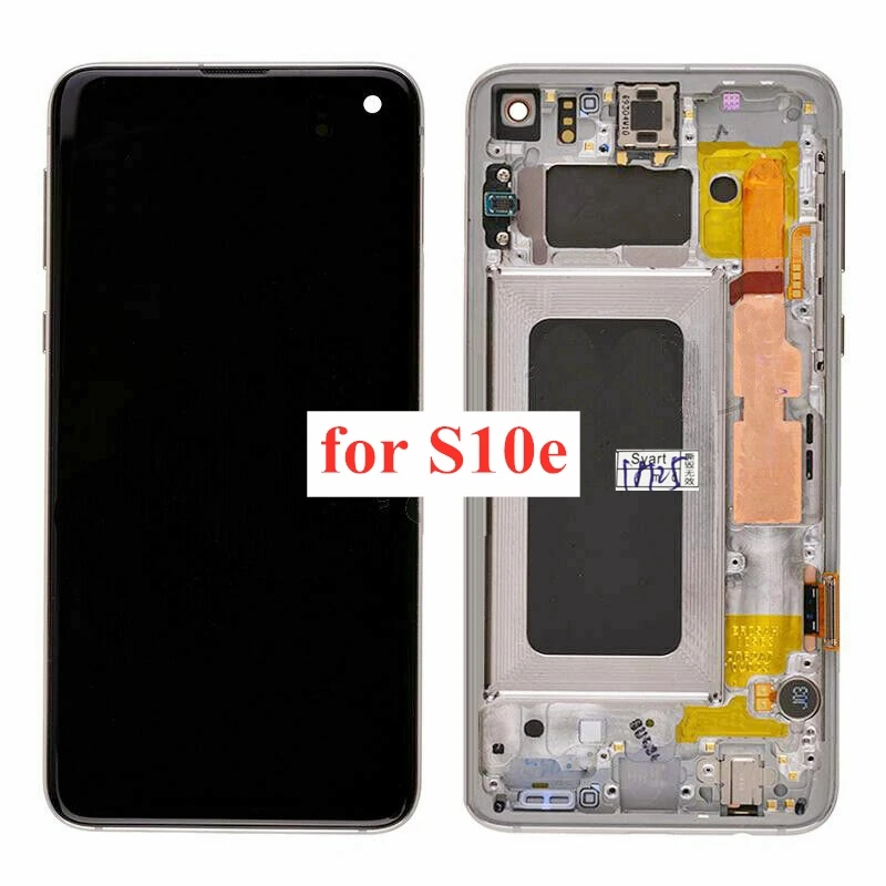 Для samsung Galaxy S10 S10e S10 PLUS SM-G970 G973 G975 ЖК-дисплей сенсорный экран с рамкой для S10e S10 PLUS ЖК-дисплей