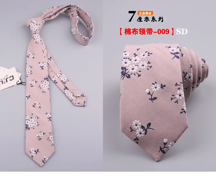 9 New Mens Ties Neck Cotton Floral Tie For Men Women Skinny Neck Tie For Wedding Casual Neckties Classic Suits Slim Neck Ties 7cm - Цвет: 9