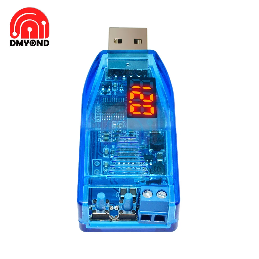 Светодиодный DC-DC USB Шаг вверх вниз Мощность при напряжении от 5 В до 1,0 V-24 V SUP одного Дисплей Красного Upright Кнопка питания Напряжение Регулятор модуль