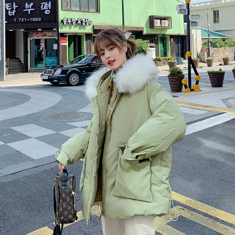 

Main Push! Winter New Style Large Fur Collar Hooded Two-color Cotton-padded Clothes zhe bao 007-705-p160 Price Control 238