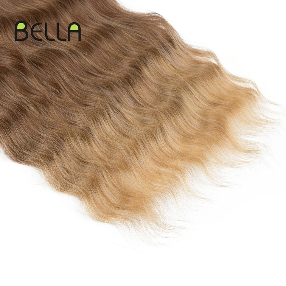 hair extensions FASHION IDOL Water Wave Hair Bundles Synthetic Hair Extensions Ombre Blonde Brown Cosplay Weave Bundles 20 inch 6Pcs