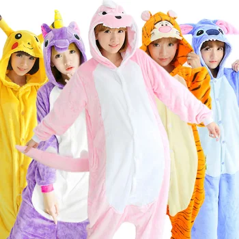 

Kigurumi Onesies Pajamas Panda Stitch Adult Flannel Dinosaur Animal Kigurumi Pajamas Owl Unicorn Cosplay Onesies Cartoon Pikachu