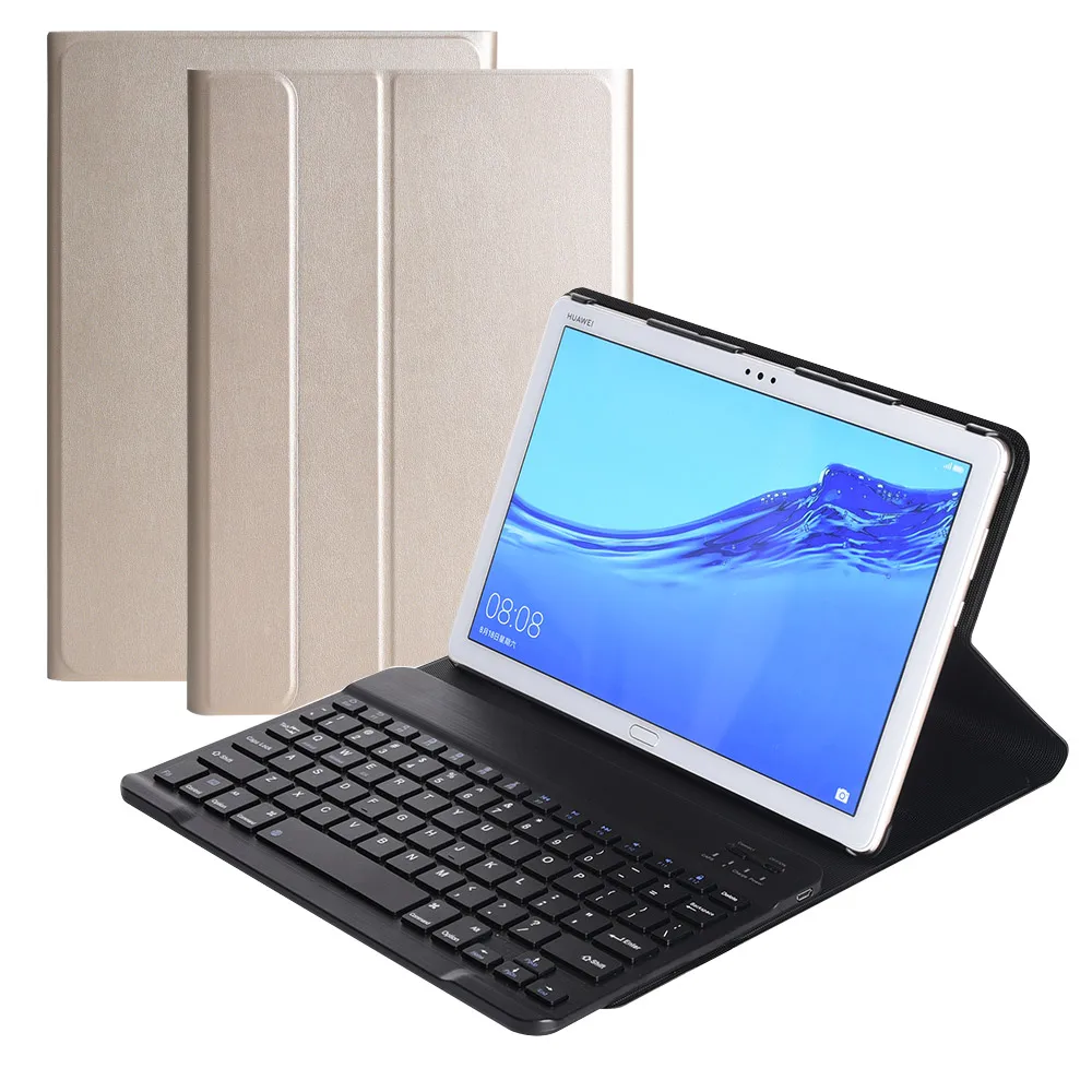 Золотой Для huawei MatePad Pro, 10,8 дюймов, съемная Bluetooth клавиатура, из искусственной кожи, защитный чехол для планшета, прочная портативная клавиатура - Цвет: Золотой