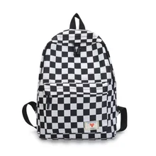 Тренд продаж рюкзак для женщин и мужчин унисекс решетка Шахматная Подростковая опрятная школьная сумка пара наплечный Рюкзак Дорожная Сумка