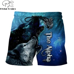 Animal Cool Love wolf 3D All Over Printed Mens Shorts Unisex Streetwear Summer Beach Loose Shorts Casual Pants Polyester SDM06