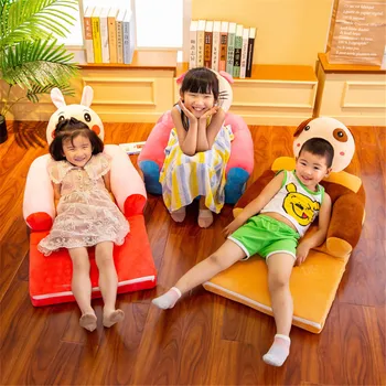 

Baby Kids sofa Only Cover NO Filling Cartoon Crown Seat Children Chair Neat Puff Skin Toddler Children Cover for Sofa Folding