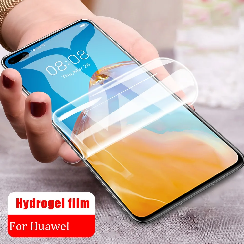 Не стеклянная мягкая Гидрогелевая пленка для Huawei Y7P P40 Lite Nova 7 7i se 5g Honor Play 9C 9a 4T 30S 30