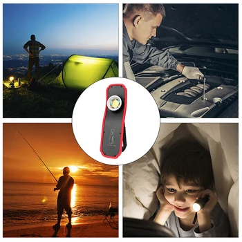 

USB Zaklamp Oplaadbare LED Verlichting Magnetische COB Haak Licht Voor Outdoor Camping