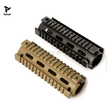 

Hunting Tactical Airsoft AR-15 M4 Handguard Carbine 6.7 Inch RIS Quad Rail 2 Piece Drop-In Picatinny Mounting Rifle Accessories