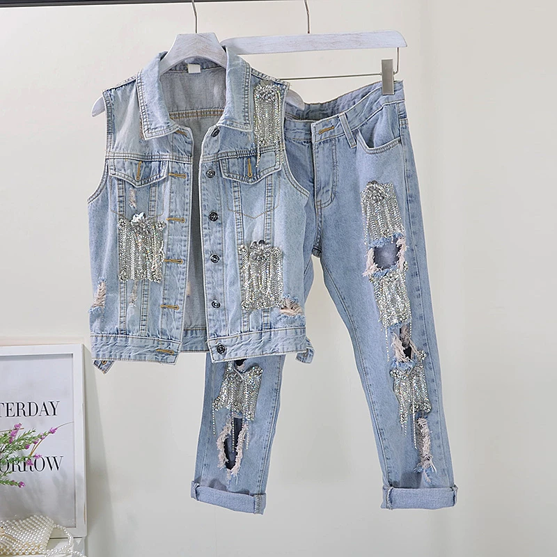 denim sets for women